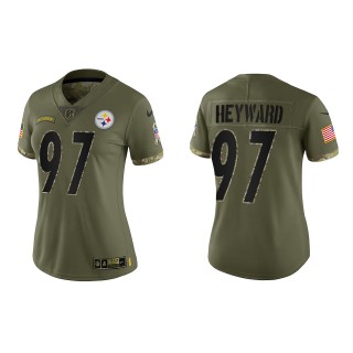 Cameron Heyward Women's Pittsburgh Steelers Olive 2022 Salute To Service Limited Jersey