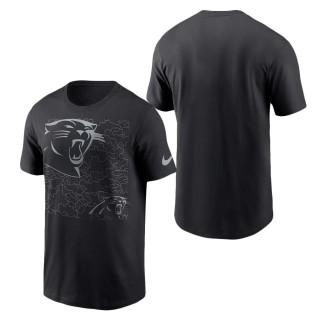 Men's Carolina Panthers Black RFLCTV T-Shirt