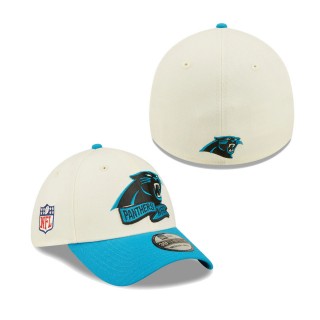 Men's Carolina Panthers Cream Blue 2022 Sideline 39THIRTY 2-Tone Flex Hat
