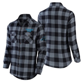 Men's Carolina Panthers NFL x Darius Rucker Collection by Fanatics Black Flannel Long Sleeve Button-Up Shirt
