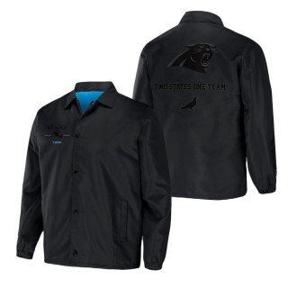 Men's Carolina Panthers NFL x Staple Black Coaches Full-Snap Jacket