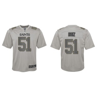 Cesar Ruiz Youth New Orleans Saints Gray Atmosphere Game Jersey