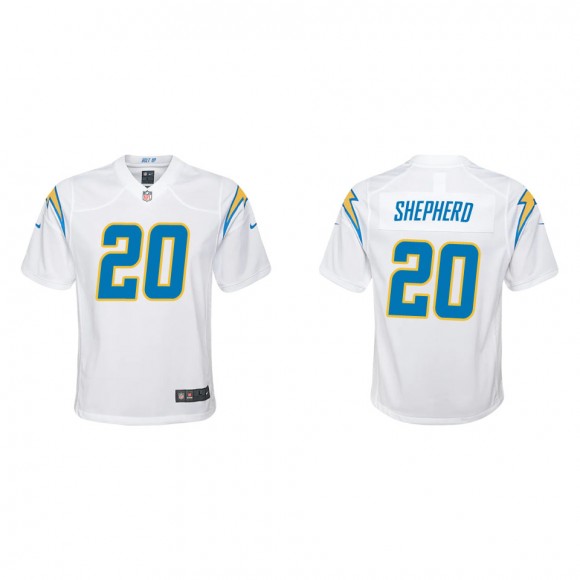 Youth Darrius Shepherd Chargers White Game Jersey
