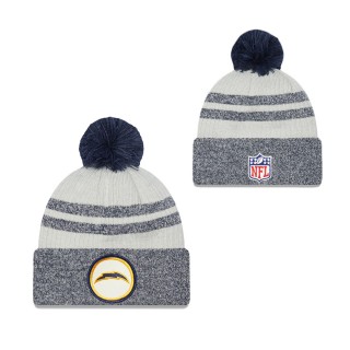 Men's Los Angeles Chargers Navy 2022 Sideline Historic Cuffed Pom Knit Hat