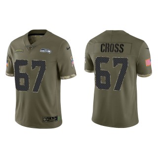 Charles Cross Seattle Seahawks Olive 2022 Salute To Service Limited Jersey