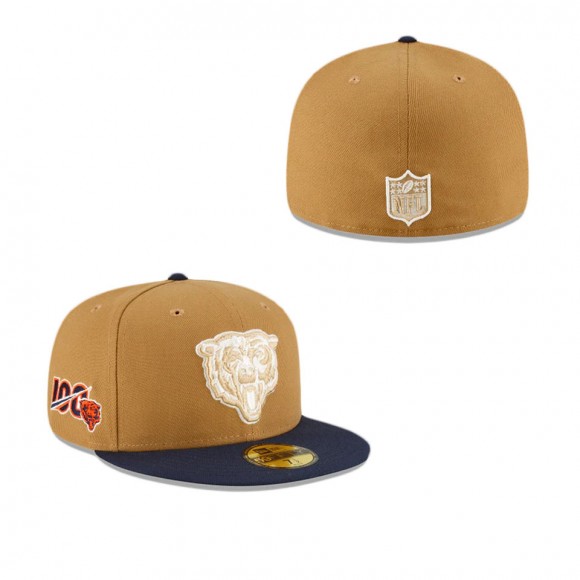 Chicago Bears Ivory Wheat 59FIFTY Fitted Hat