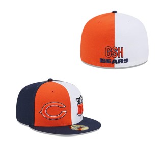 Chicago Bears Orange Navy 2023 Sideline 59FIFTY Fitted Hat