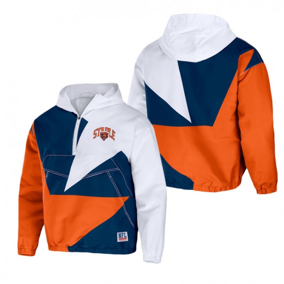 Men's Chicago Bears NFL x Staple Orange All Over Print Quarter-Zip Pullover Jacket