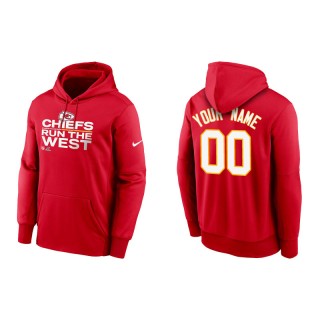 Men's Chiefs Custom Red 2021 AFC West Division Champions Trophy Hoodie