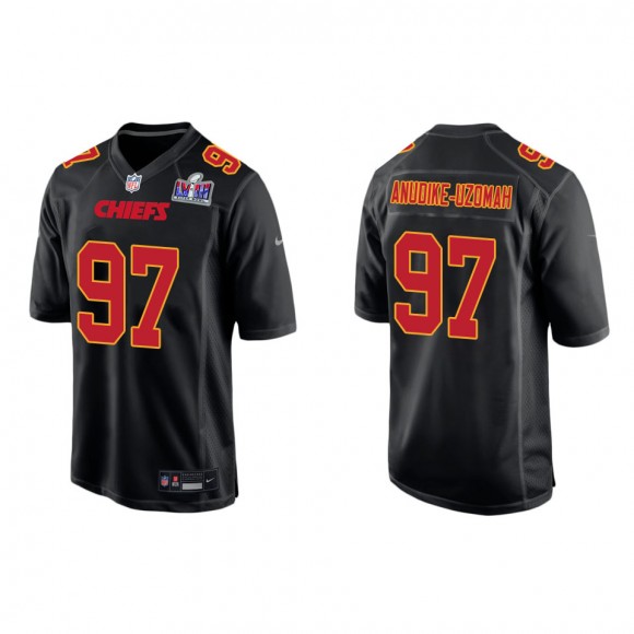 Chiefs Felix Anudike-Uzomah Black Super Bowl LVIII Carbon Fashion Game Jersey