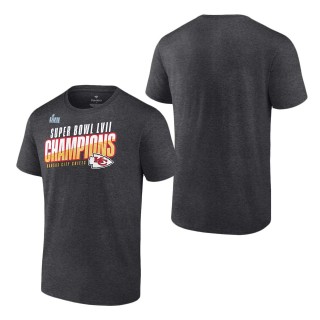 Men's Kansas City Chiefs Heather Charcoal Super Bowl LVII Champions Victory Formation T-Shirt