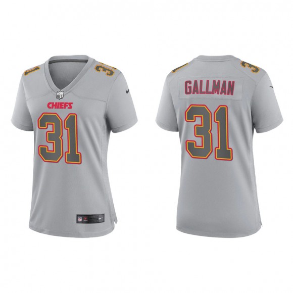 Women's Kansas City Chiefs Wayne Gallman Gray Atmosphere Fashion Game Jersey