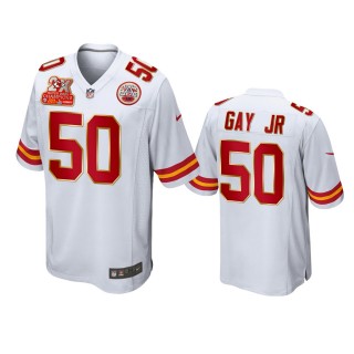 Kansas City Chiefs Willie Gay Jr. White 2X Super Bowl Champions Patch Game Jersey