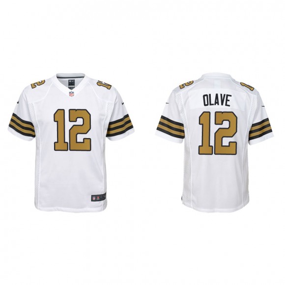 Chris Olave youth New Orleans Saints White Alternate Game Jersey