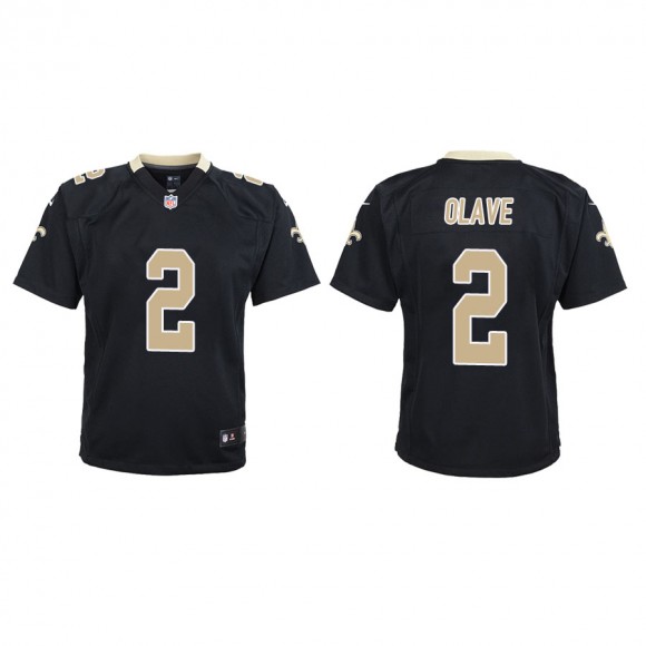 Youth Chris Olave Saints Black Game Jersey