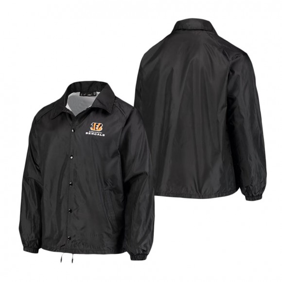 Cincinnati Bengals Black Coaches Classic Raglan Full-Snap Windbreaker Jacket