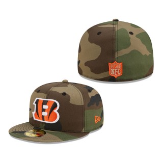 Men's Cincinnati Bengals New Era Camo Woodland 59FIFTY Fitted Hat