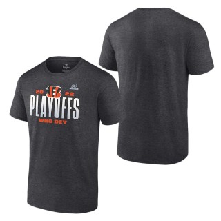 Men's Cincinnati Bengals Charcoal 2022 NFL Playoffs Our Time T-Shirt