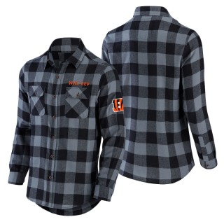 Men's Cincinnati Bengals NFL x Darius Rucker Collection by Fanatics Black Flannel Long Sleeve Button-Up Shirt