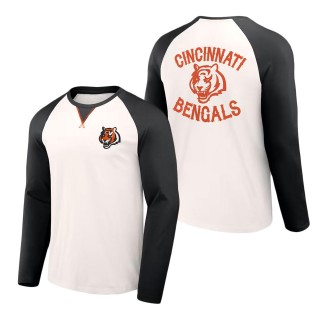 Cincinnati Bengals NFL x Darius Rucker Collection Cream Black Long Sleeve Raglan T-Shirt