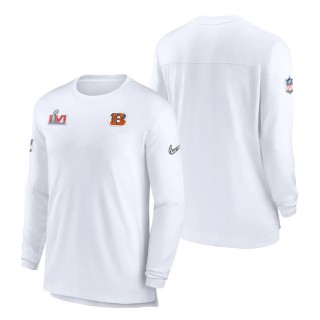 Men's Cincinnati Bengals Nike Super Bowl LVI Bound White Diamond Collection Dry Long Sleeve T-Shirt