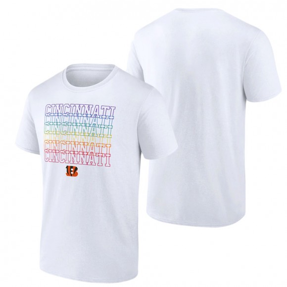 Men's Cincinnati Bengals Fanatics Branded White City Pride Team T-Shirt