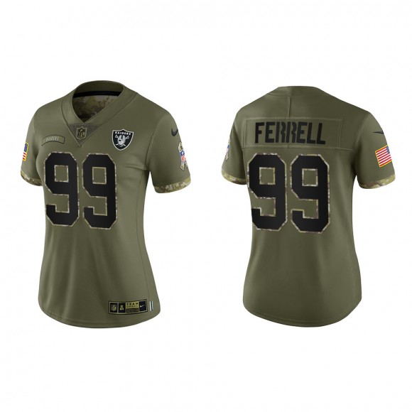 Clelin Ferrell Women's Las Vegas Raiders Olive 2022 Salute To Service Limited Jersey