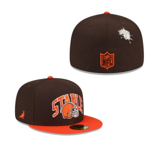 Men's Cleveland Browns Brown Orange NFL x Staple Collection 59FIFTY Fitted Hat