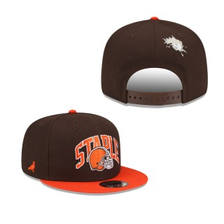 Men's Cleveland Browns Brown Orange NFL x Staple Collection 9FIFTY Snapback Adjustable Hat
