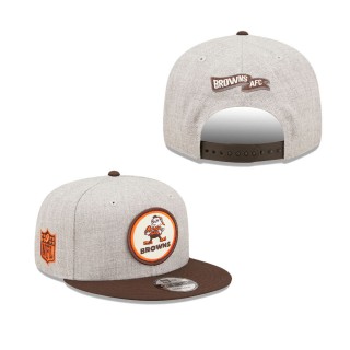 Men's Cleveland Browns Gray Brown 2022 Sideline 9FIFTY Historic Snapback Hat