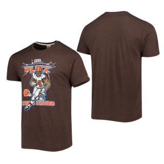 Men's Cleveland Browns Nick Chubb Homage Heathered Brown Blitz Player Tri-Blend T-Shirt