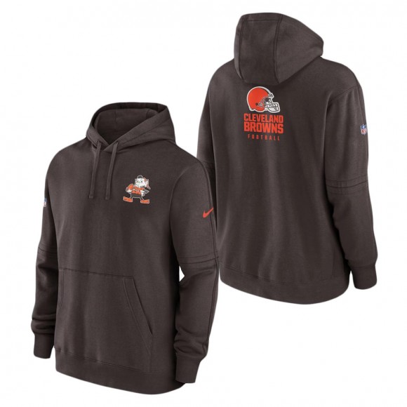 Cleveland Browns Nike Brown Sideline Club Fleece Pullover Hoodie