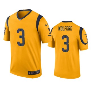 Los Angeles Rams John Wolford Gold Color Rush Legend Jersey