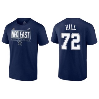 Men's Cowboys Trysten Hill Navy 2021 NFC East Division Champions Blocked Favorite T-Shirt