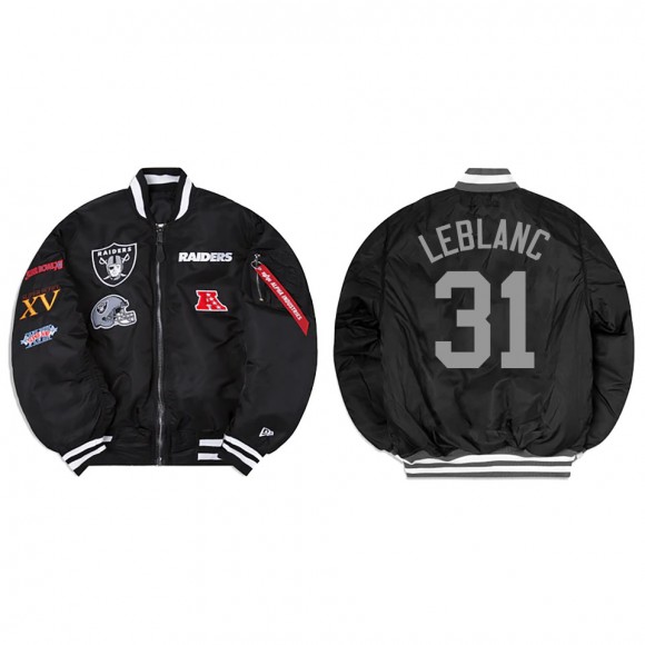 Cre'Von LeBlanc Alpha Industries X Las Vegas Raiders MA-1 Bomber Black Jacket