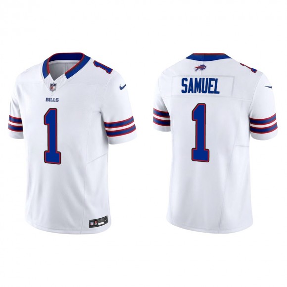 Men's Curtis Samuel Bills White Vapor F.U.S.E. Limited Jersey