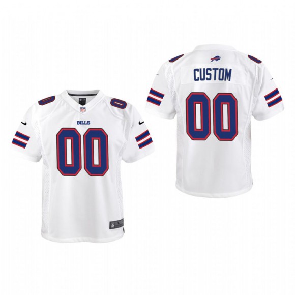 Youth Buffalo Bills Custom Game Jersey - White