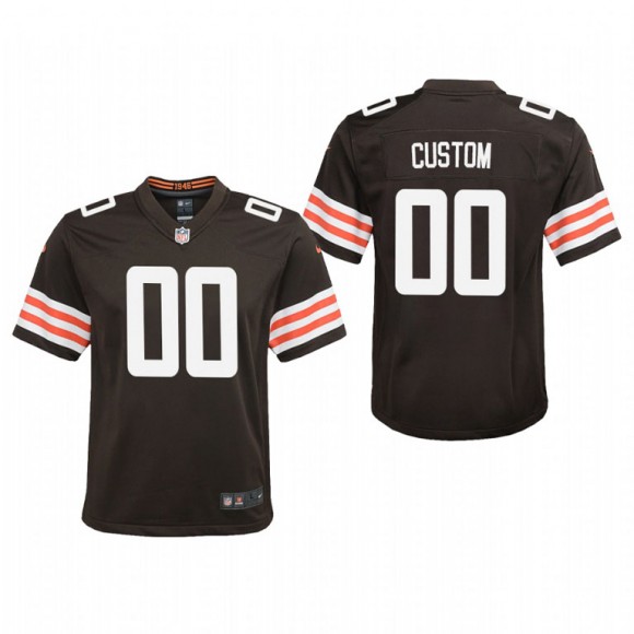 Youth Cleveland Browns Custom Game Jersey - Brown