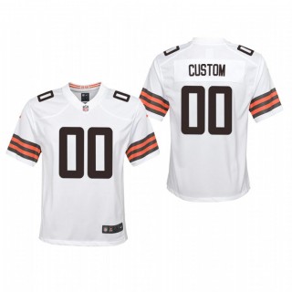 Youth Cleveland Browns Custom Game Jersey - White