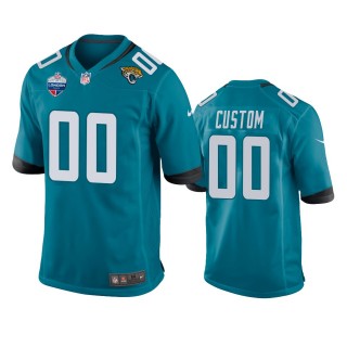 Jacksonville Jaguars Custom Teal 2021 London Games Patch Game Jersey