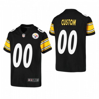 Youth Pittsburgh Steelers Custom Game Jersey - Black