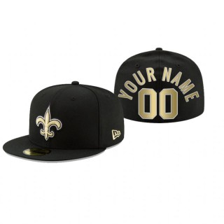New Orleans Saints Custom Black Omaha 59FIFTY Fitted Hat