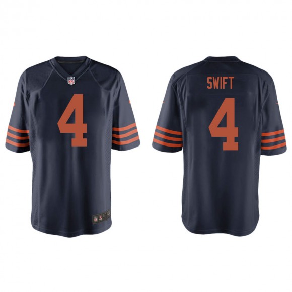 Men's D'Andre Swift Bears Navy Throwback Game Jersey