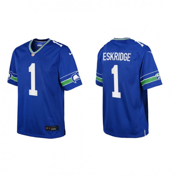 D'Wayne Eskridge Youth Seattle Seahawks Royal Throwback Game Jersey