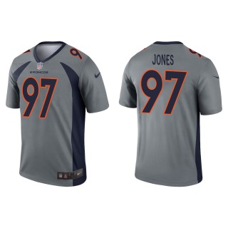 Men's Denver Broncos D.J. Jones Gray Inverted Legend Jersey