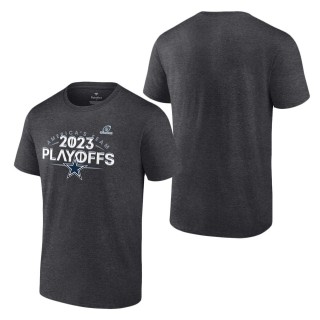 Dallas Cowboys Heather Charcoal 2023 NFL Playoffs T-Shirt