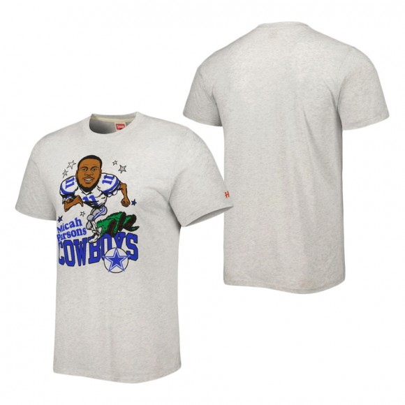 Men's Dallas Cowboys Micah Parsons Homage Ash Caricature Player Tri-Blend T-Shirt