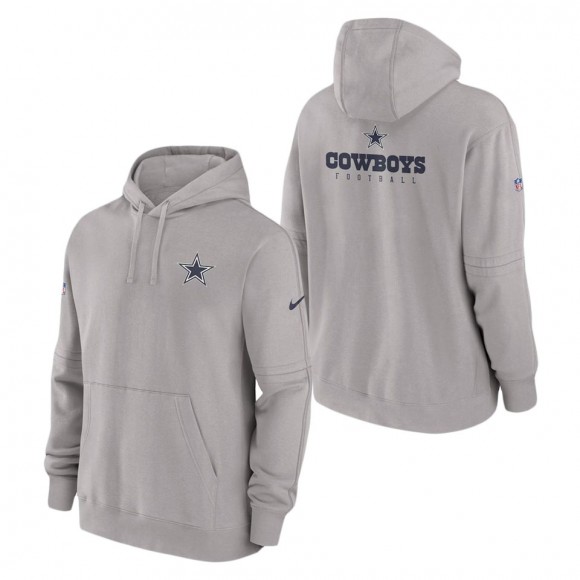 Dallas Cowboys Nike Gray Sideline Club Fleece Pullover Hoodie