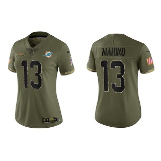 Dan Marino Women's Miami Dolphins Olive 2022 Salute To Service Limited Jersey