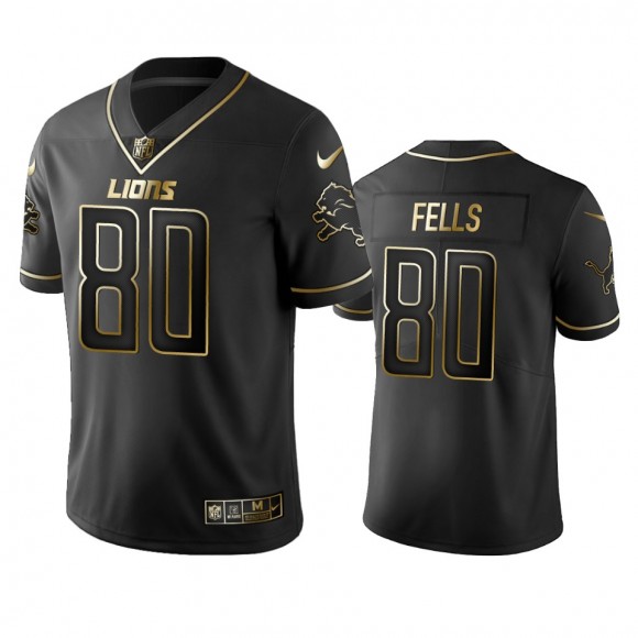 Darren Fells Lions Black Golden Edition Vapor Limited Jersey